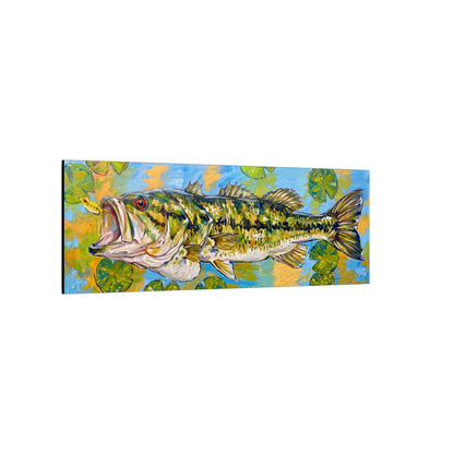 Legends Bold Lily Pad Largemouth Bass Panorama long canvas wall art, view 4