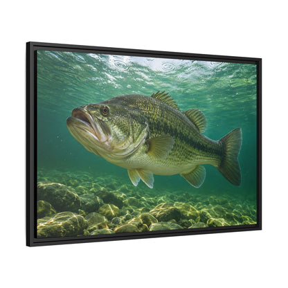 Emerald Rainlight Largemouth Bass framed canvas side angle
