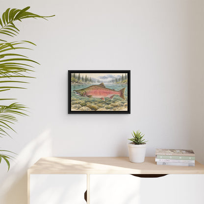 Spawning Creek Pink Salmon framed canvas wall art, view 5