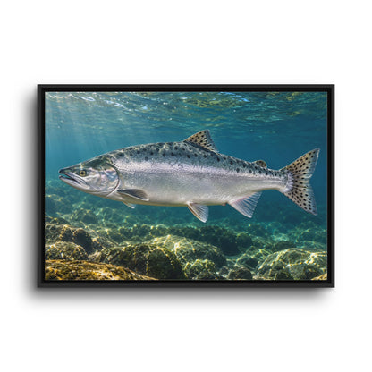 Silver Tide Pink Salmon framed canvas wall art, view 3