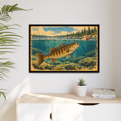 Vintage Topwater Smallmouth Framed Canvas wall art, view 5