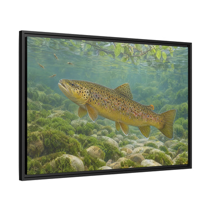 Mourning Creek Brown Trout framed canvas wall art, view 4
