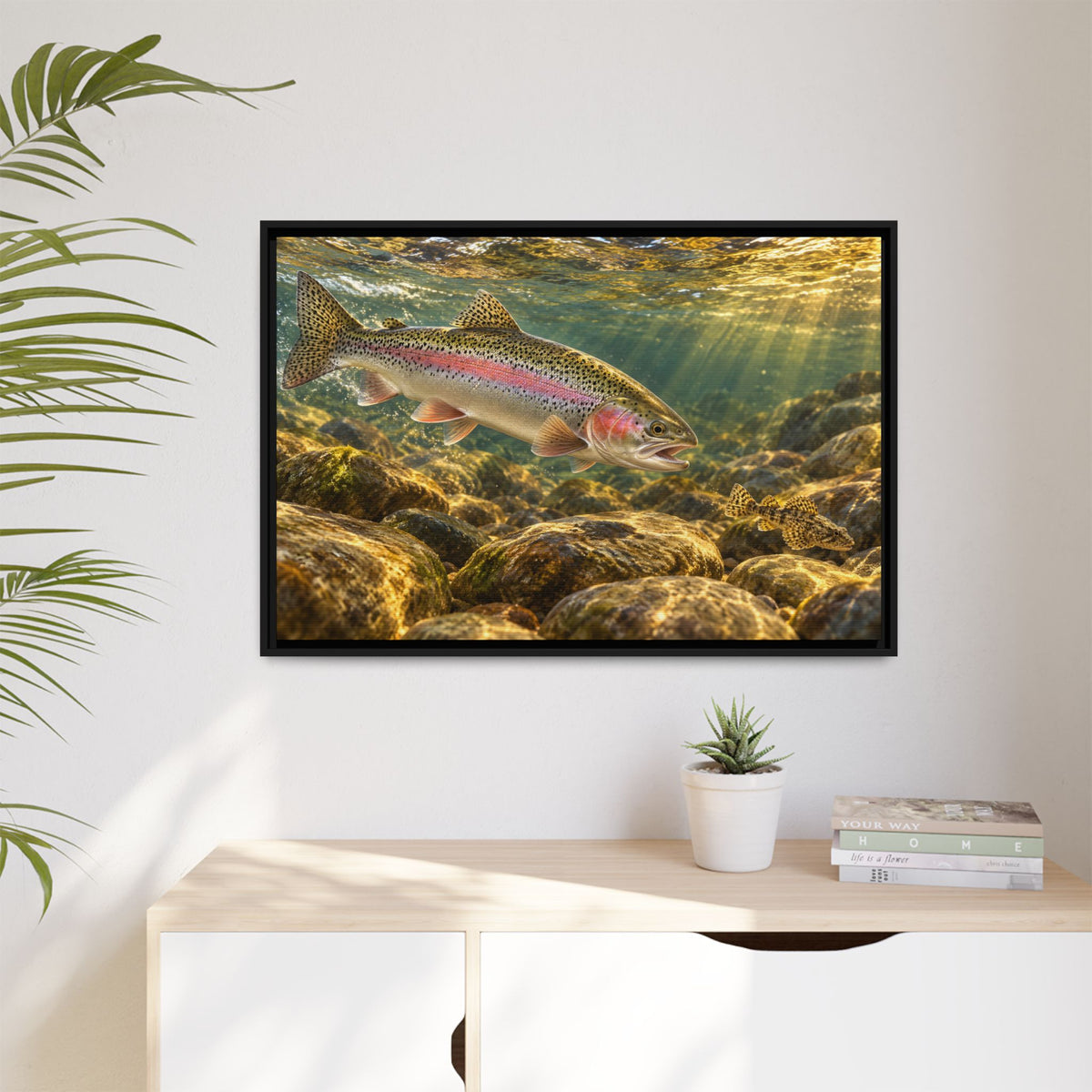 Sculpin Chase Rainbow Trout framed canvas wall art – photo 5