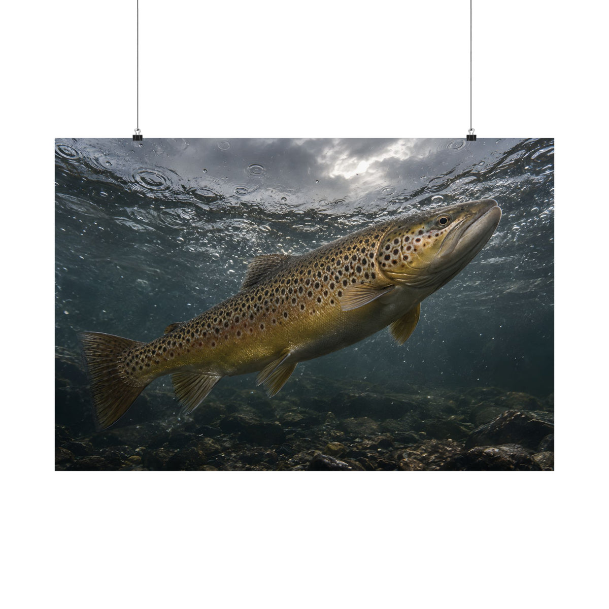 Rainwater Rise Brown Trout poster wall art, view 3