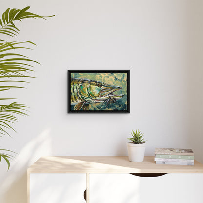 Legends Bold Close-Up Northwoods Muskie framed canvas wall art, view 5