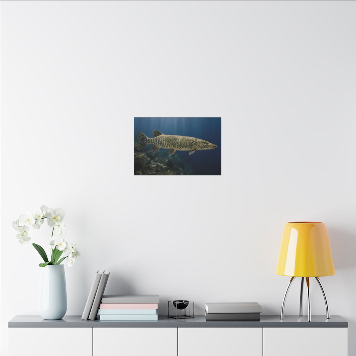 Blue Water Muskie Cruiser canvas in a home office