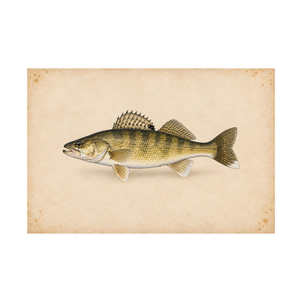Walleye Field Study fishing poster close-up