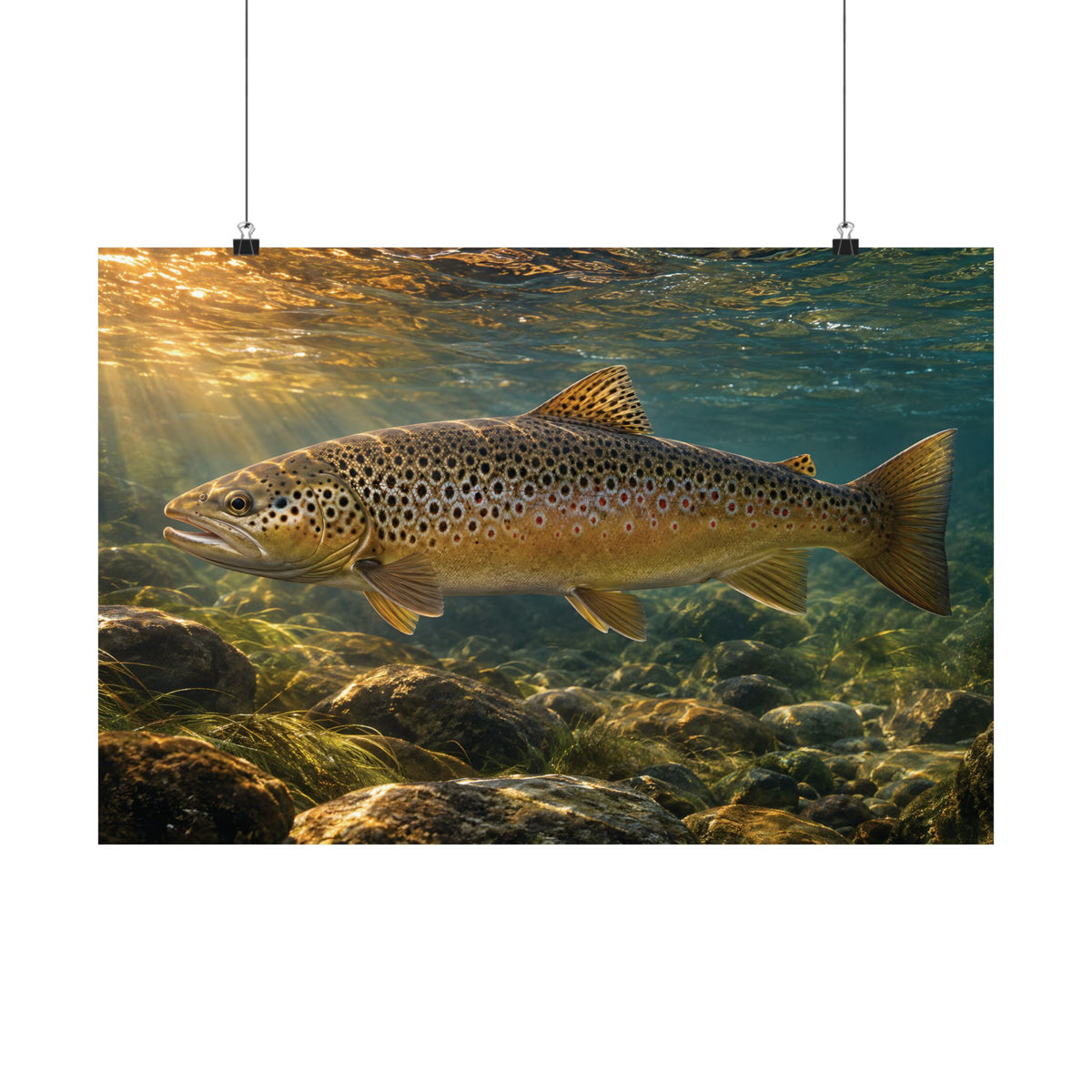 Autumn Run Brown Trout poster wall art