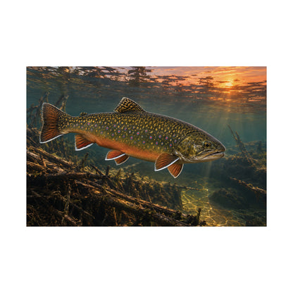 Sunset Beaver Dam Brook Trout poster wall art, view 4