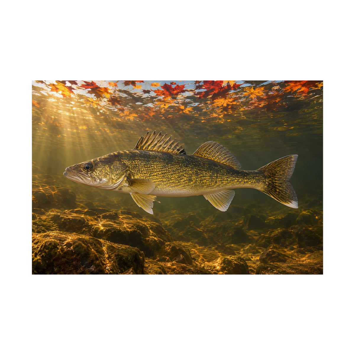Autumn Turnover Walleye fishing poster close-up