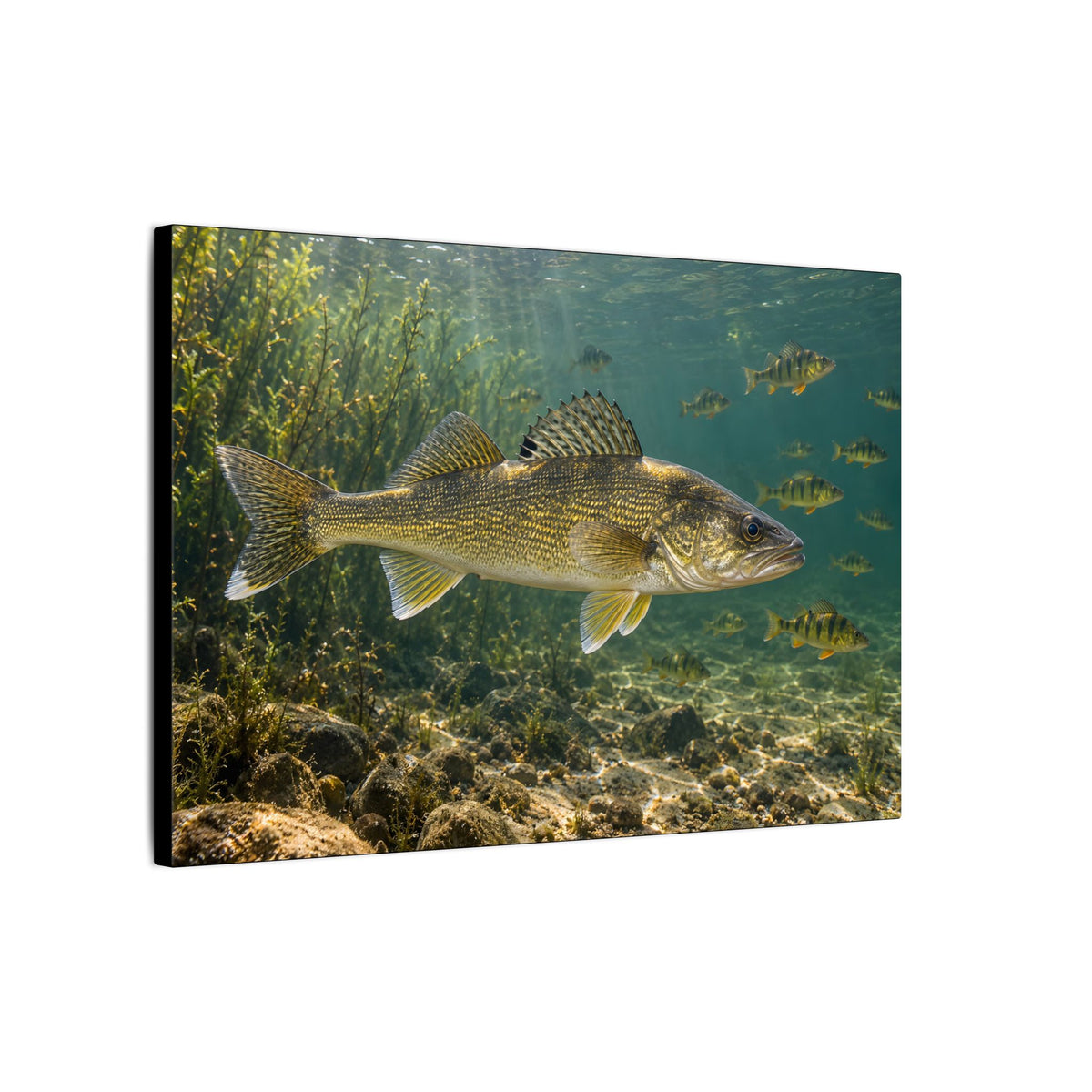 Perch School Ambush Walleye canvas side angle