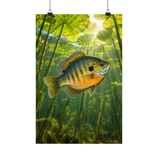 Under the Lily Pads Bluegill vertical poster wall art, view 1
