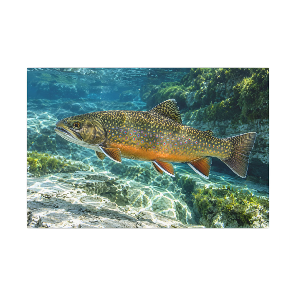 Sapphire Spring Brook Trout canvas wall art, view 2
