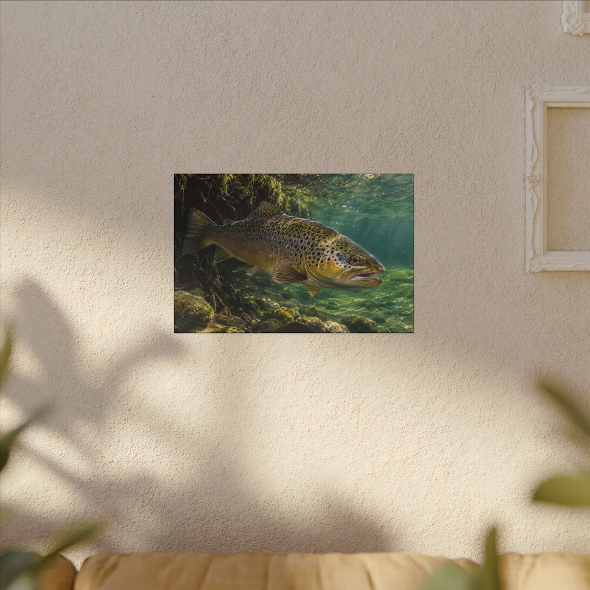 Granite Current Brown Trout canvas wall art, view 5