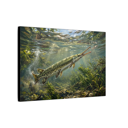 Longnose Gar Strike canvas wall art, view 4