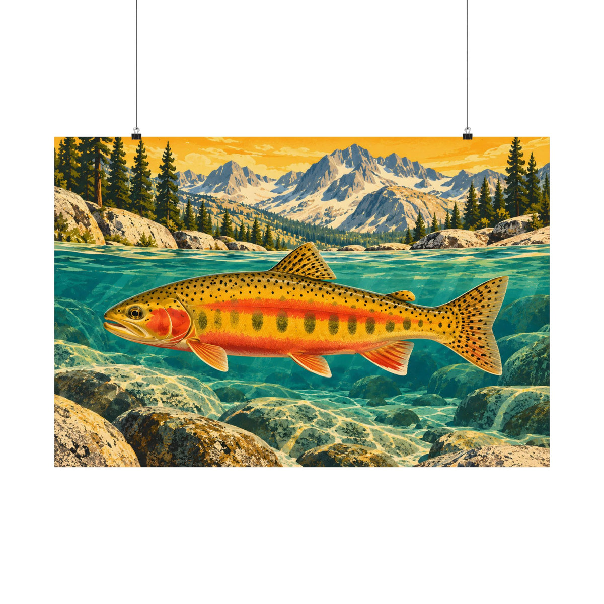 Sierra Peaks Golden Trout poster wall art, view 3