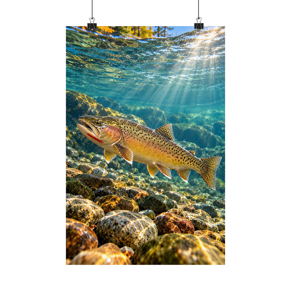 Westslope Riffle Cutthroat Trout vertical poster wall art, 12x18 size view