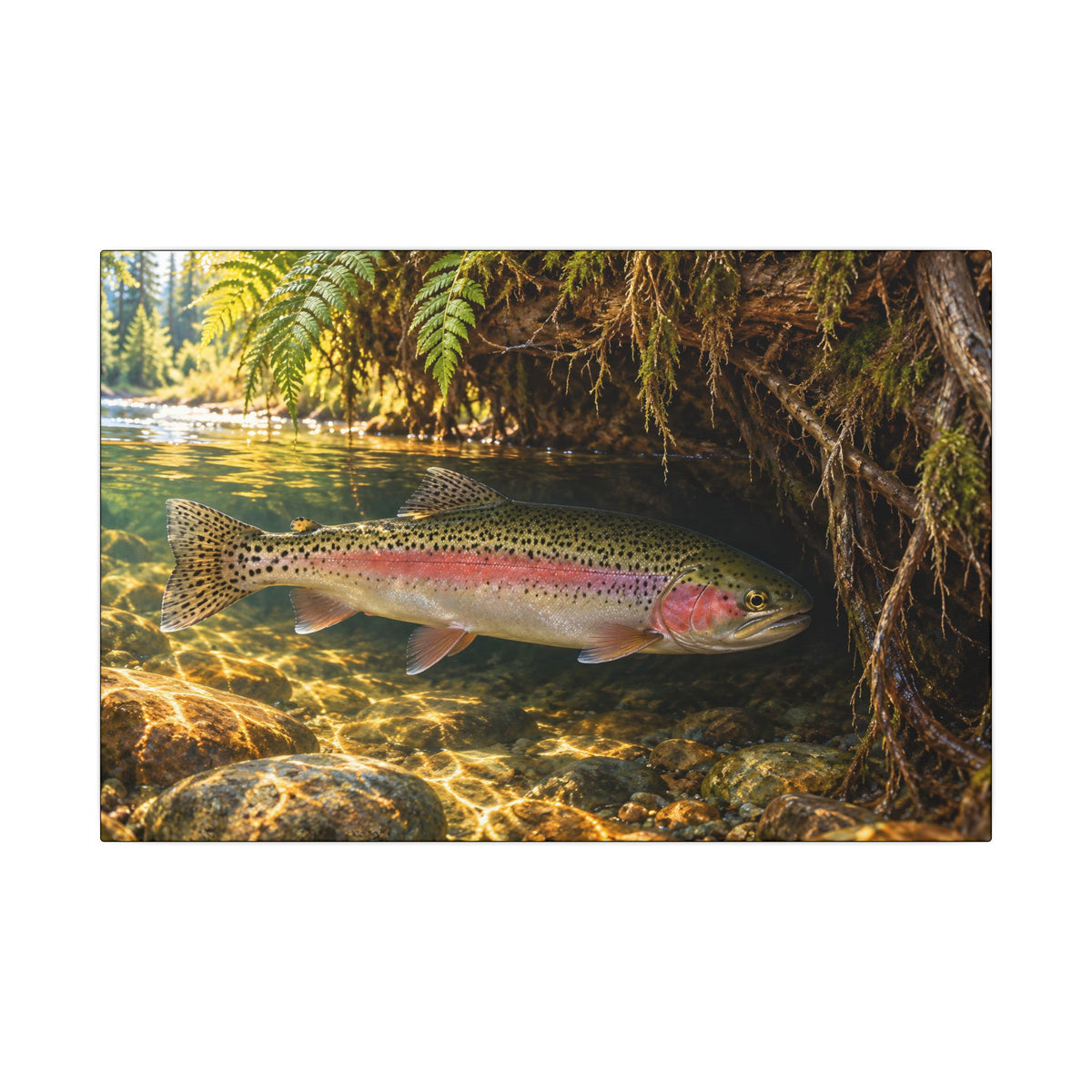 Cedar Cutbank Rainbow Trout canvas wall art – photo 1