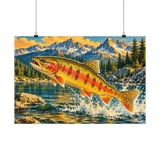 Leaping Through Alpine Waters Golden Trout poster wall art