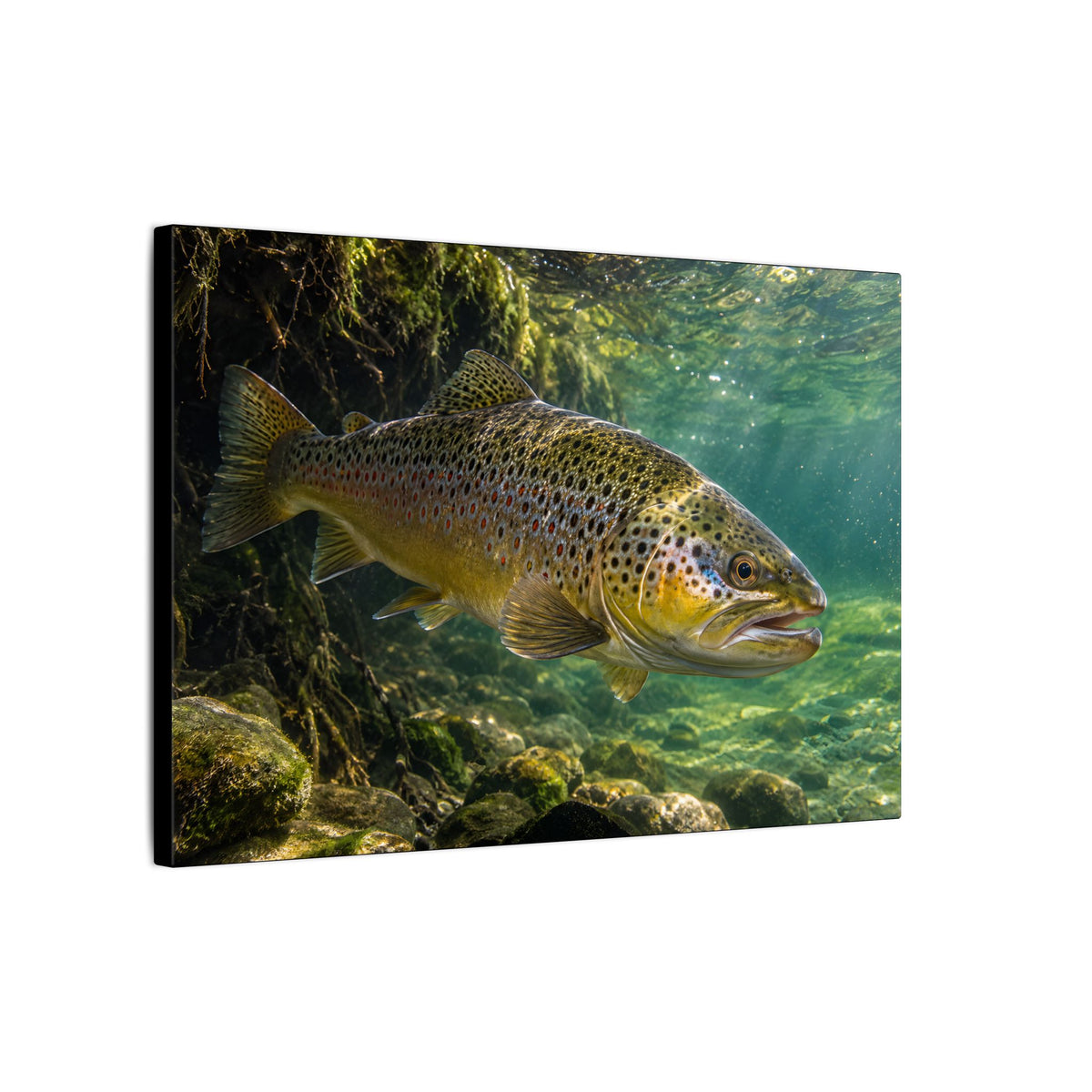 Granite Current Brown Trout canvas wall art, view 4