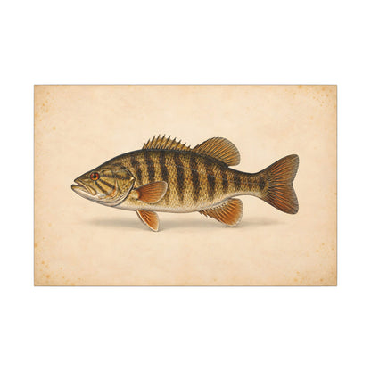Smallmouth Bass Field Study Canvas wall art, view 3