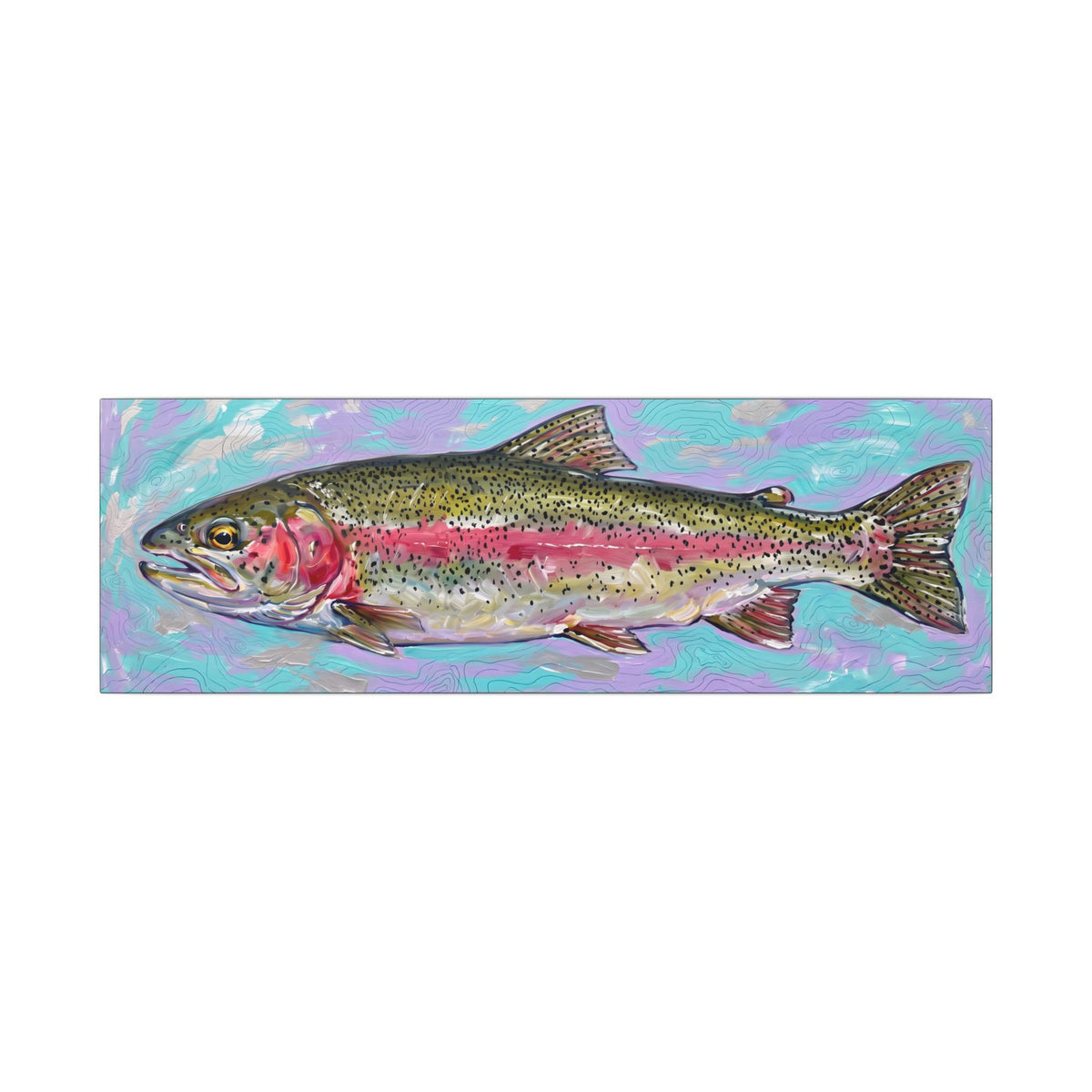 Legends Bold River Rainbow Trout Panorama long canvas wall art, view 3