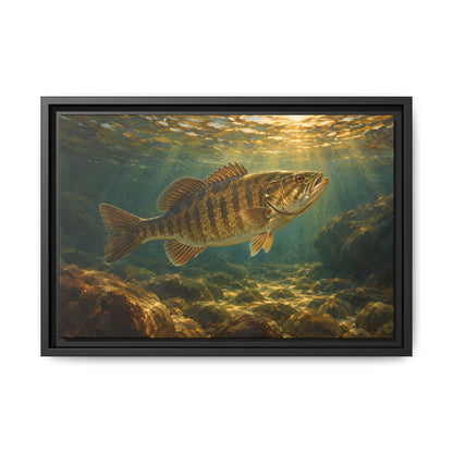 Bronzeback Rising Smallmouth Framed Canvas wall art, view 2