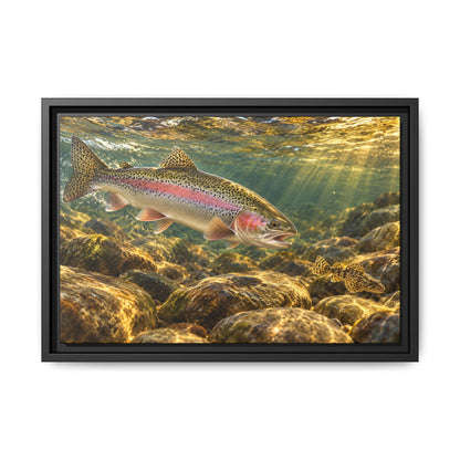 Sculpin Chase Rainbow Trout framed canvas wall art – photo 2