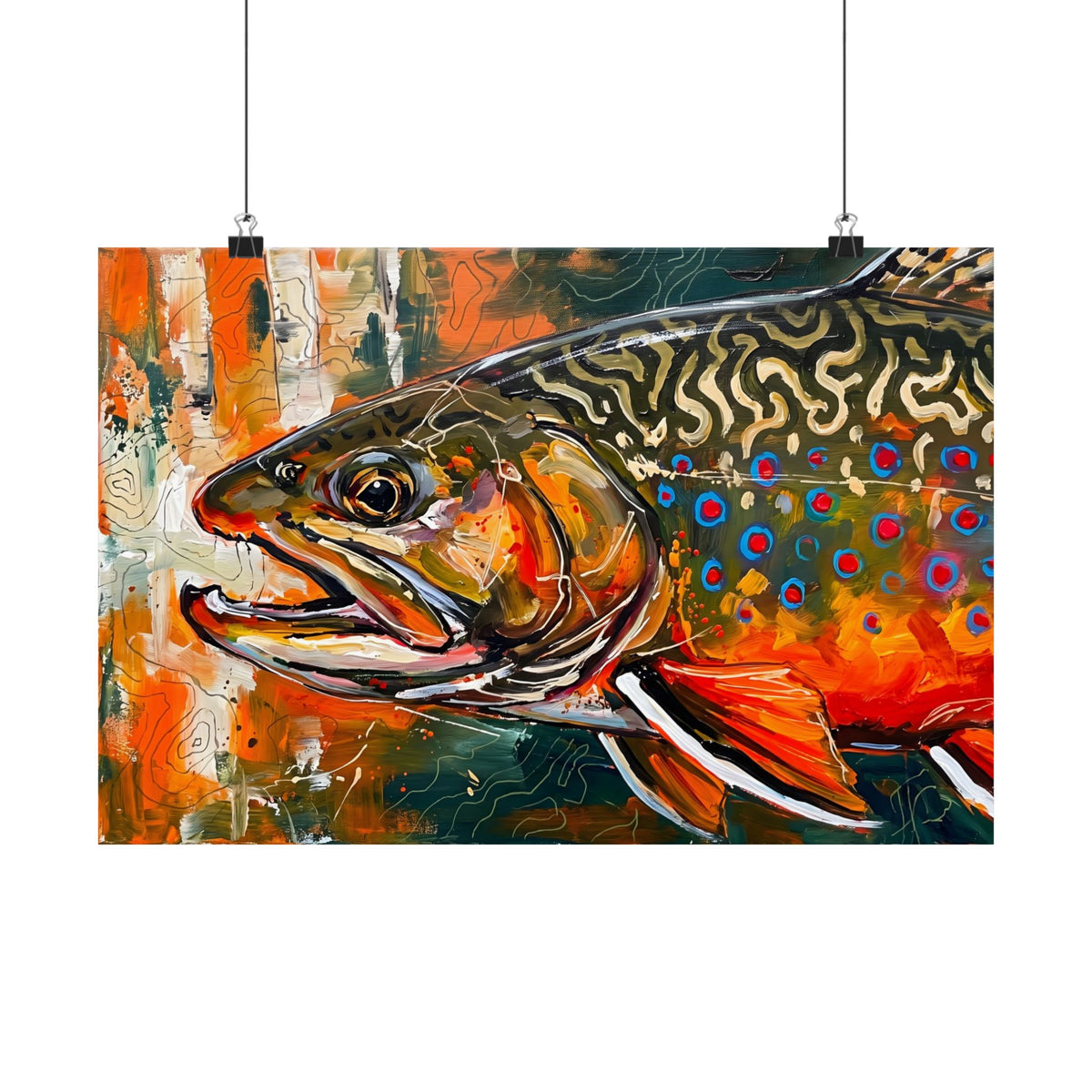 Legends Bold Close-Up Spawning Brook Trout poster wall art, view 2