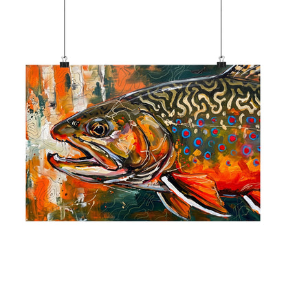 Legends Bold Close-Up Spawning Brook Trout poster wall art, view 2