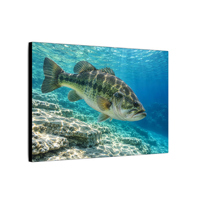 Turquoise Limestone Ledge Largemouth Bass canvas side angle