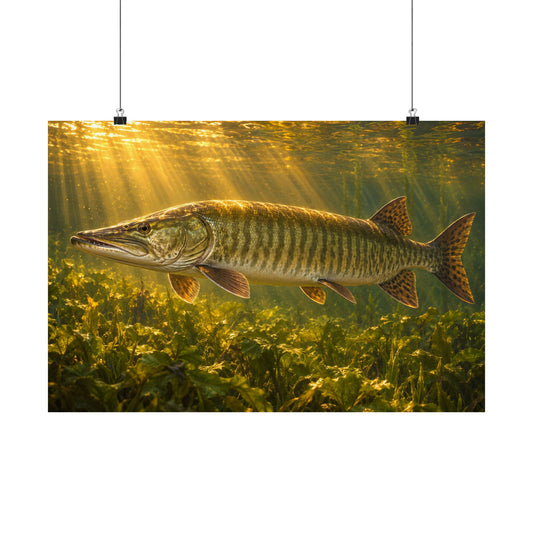 Golden Hour Cathedral Muskie poster wall art