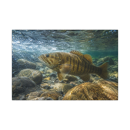 Current Seam Smallmouth Bass canvas wall art