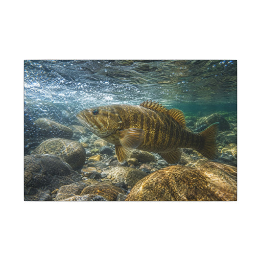 Current Seam Smallmouth Bass canvas wall art