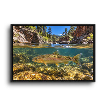 Red Rock Canyon Gila Trout framed canvas wall art, view 3