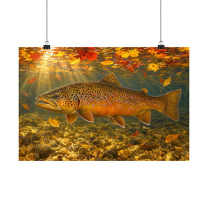 October Kype Brown Trout poster wall art, 24x16 size view