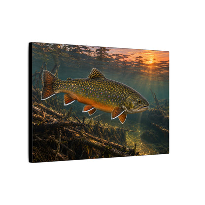 Sunset Beaver Dam Brook Trout canvas wall art, view 4
