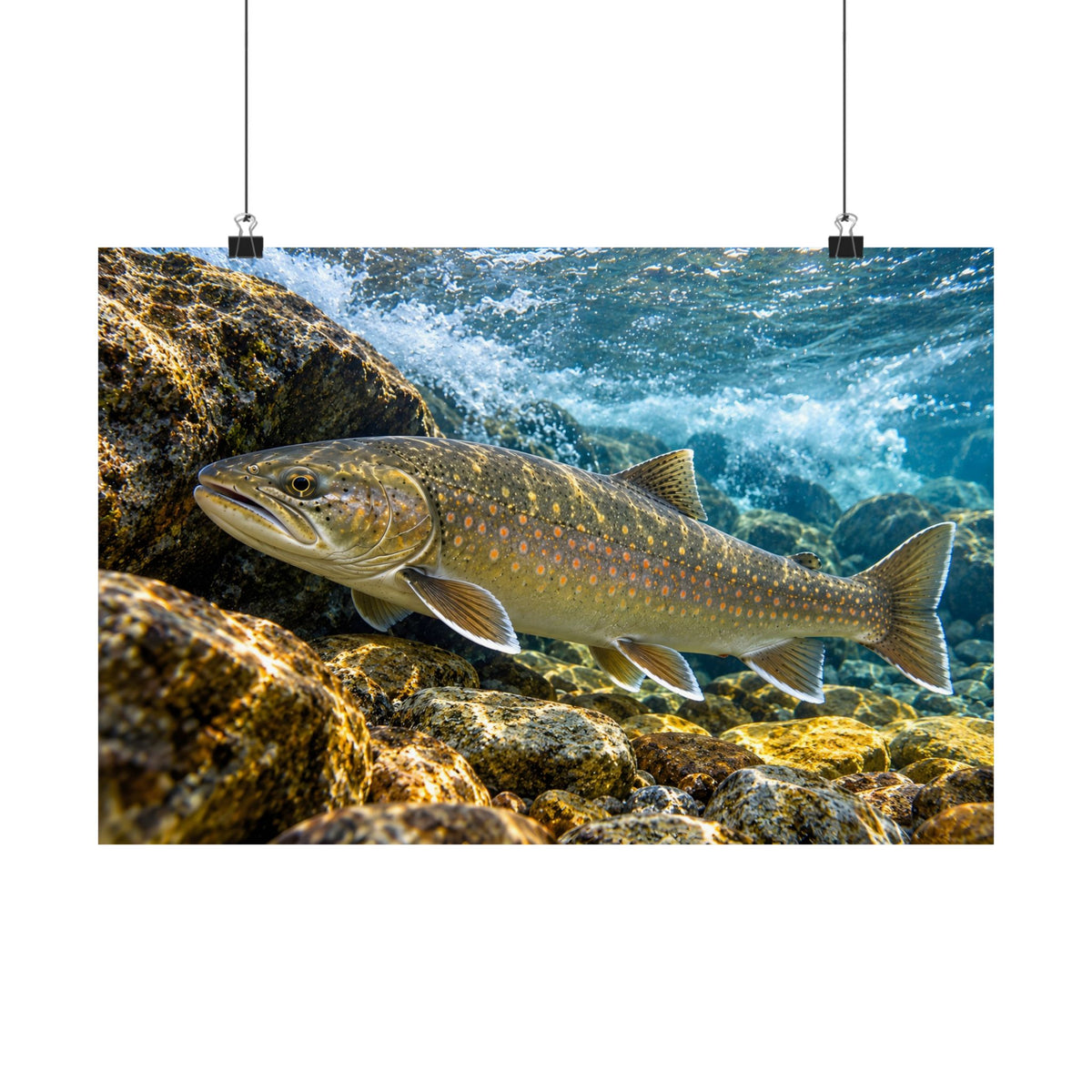 River Ambush Bull Trout poster wall art, 18x12 size view