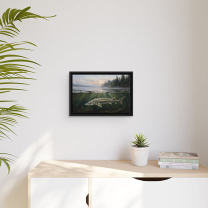 Sturgeon Dawn River framed canvas wall art, view 5