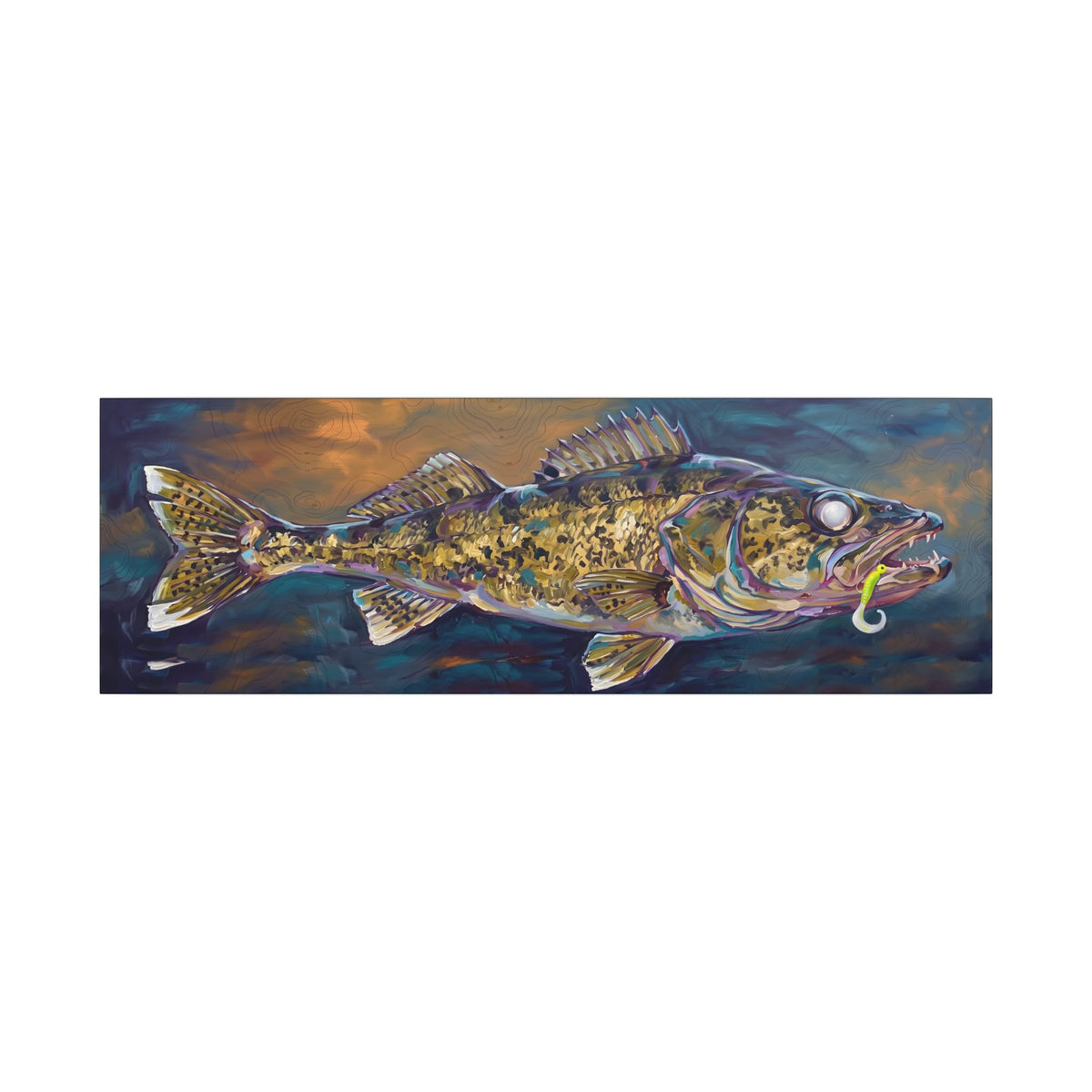 Legends Bold Twilight Walleye Panorama long canvas wall art