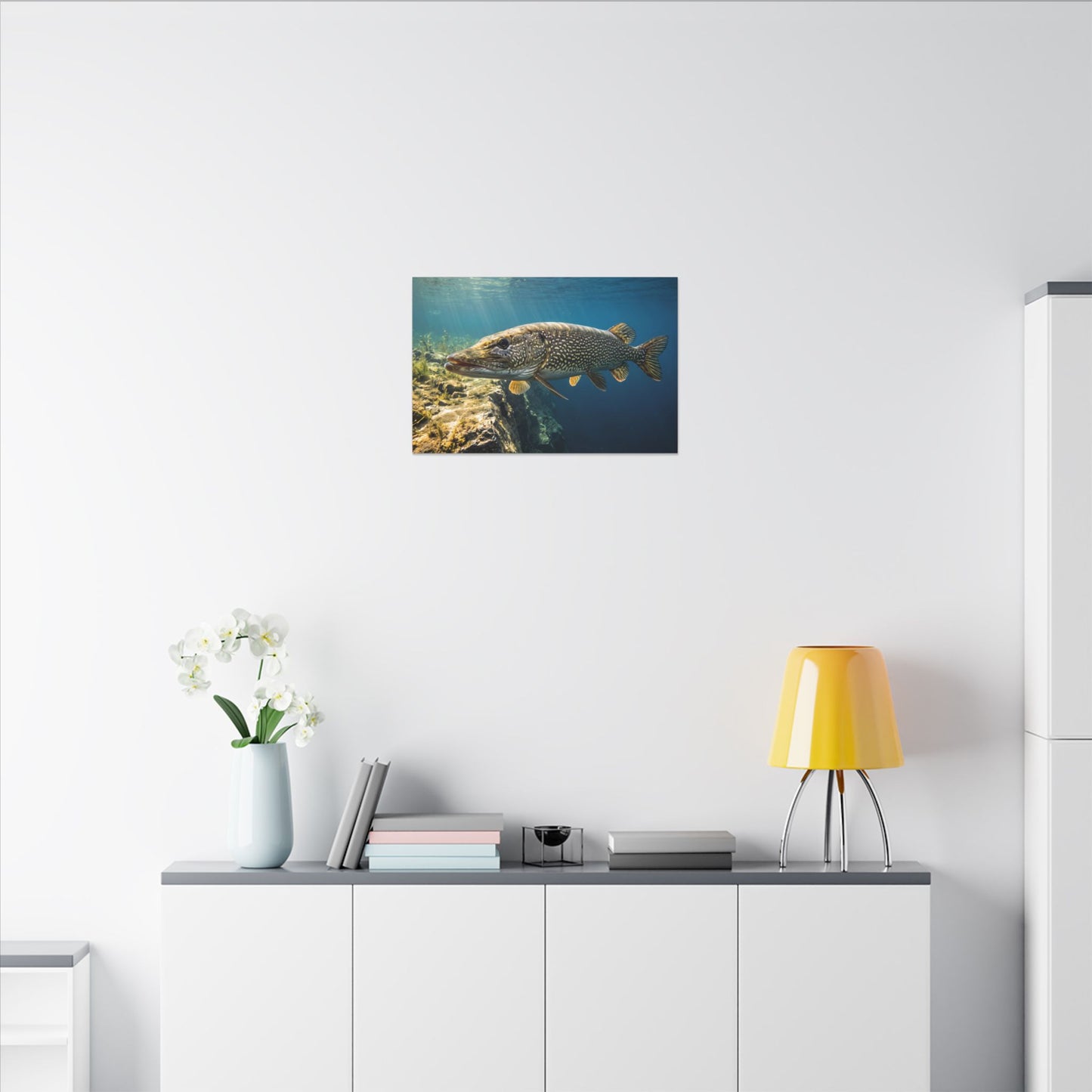 Northern Pike Deep Water Cruise Canvas — Trophy Wall Art for Anglers