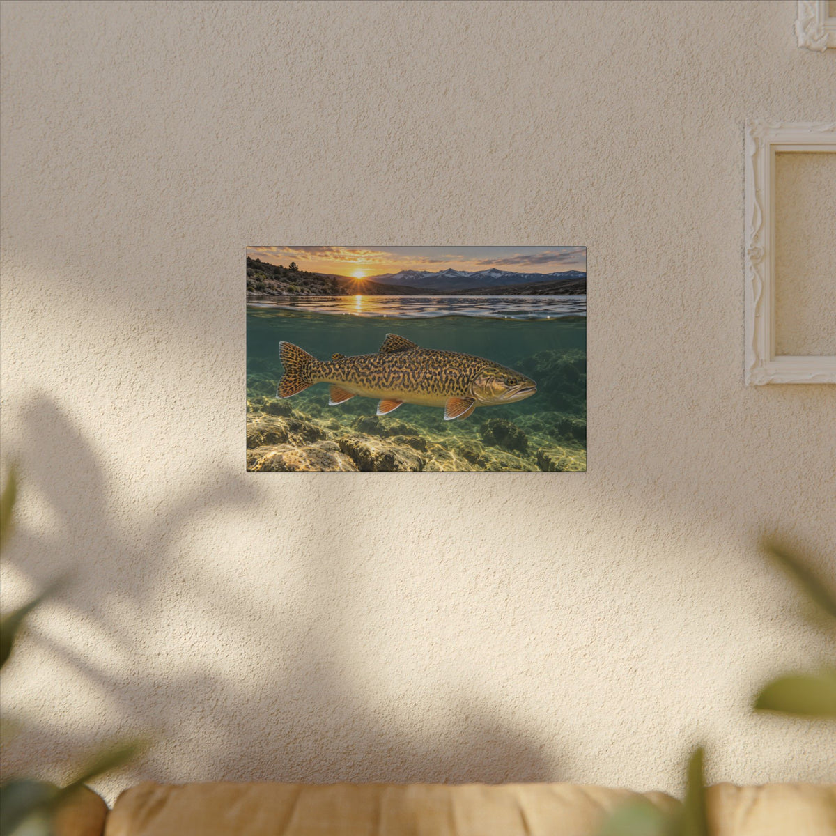 High Desert Sunrise Tiger Trout canvas wall art, view 5