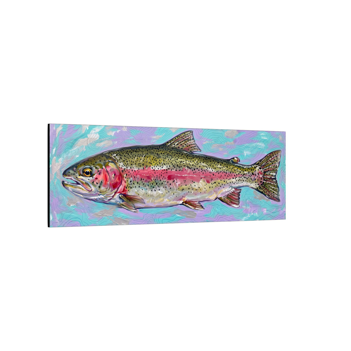 Legends Bold River Rainbow Trout Panorama long canvas wall art, view 4