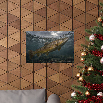 Rainwater Rise Brown Trout poster wall art, view 6