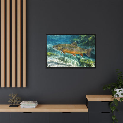 Sapphire Spring Brook Trout framed canvas wall art, view 6