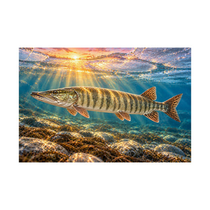 Ice-Out Sunrise Muskie poster wall art, view 4