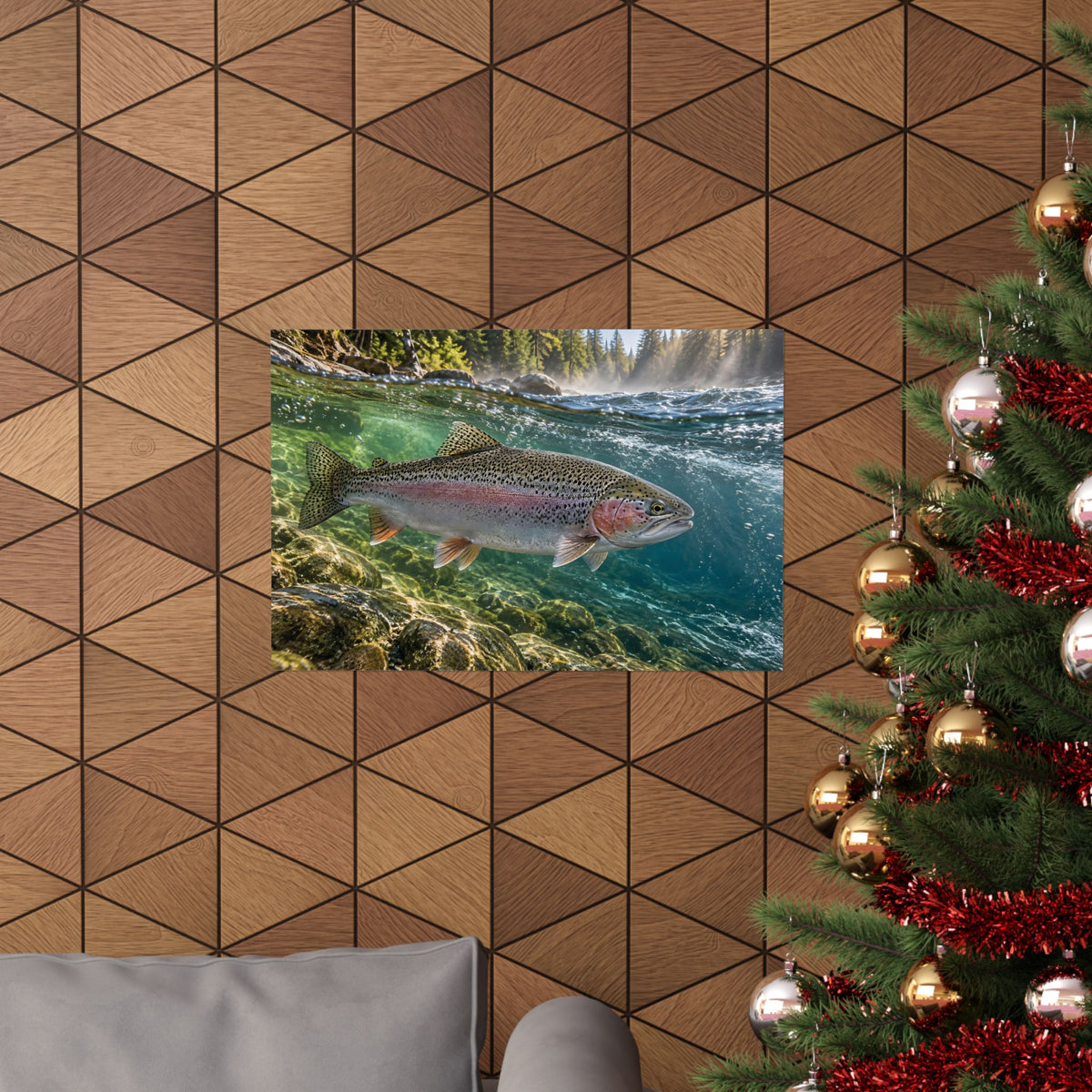 Emerald Current Rainbow Trout poster wall art, view 6