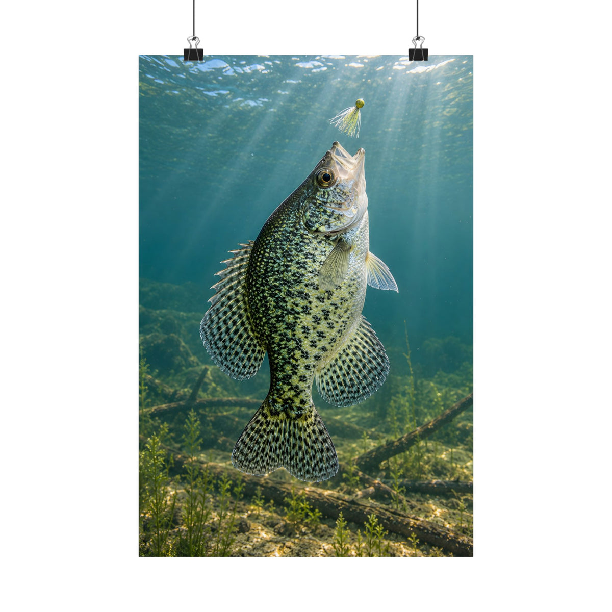 Rising to the Jig Crappie poster wall art