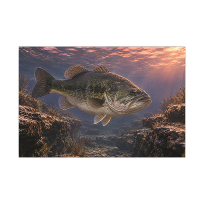 Rose-Gold Dusk Channel Largemouth Bass canvas, 36x24 size view