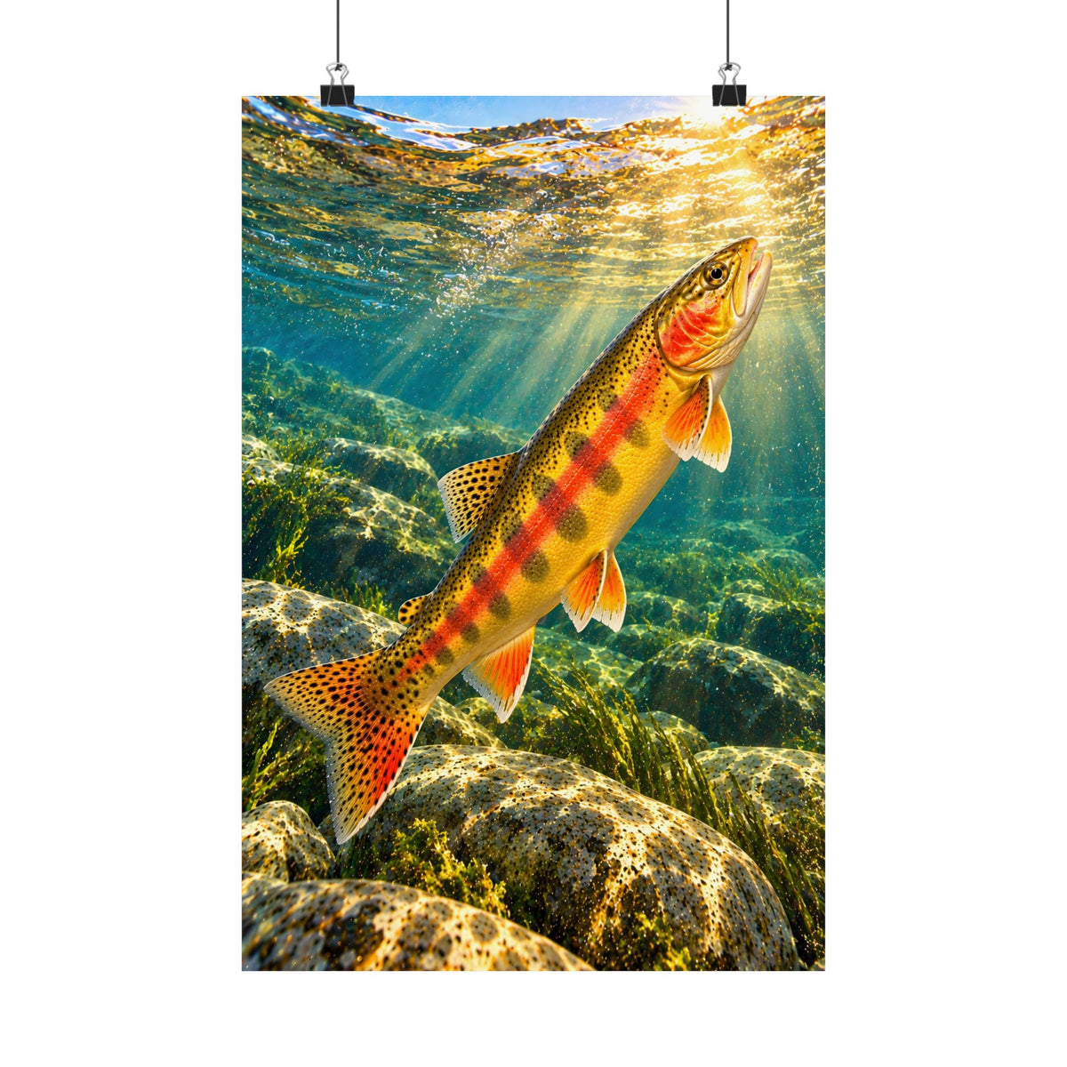 Beneath Sunlit Waters Golden Trout poster wall art